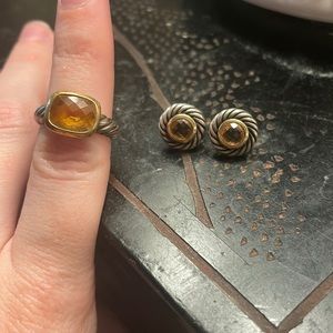 David yurman noblesse ring and earrings. Citrine